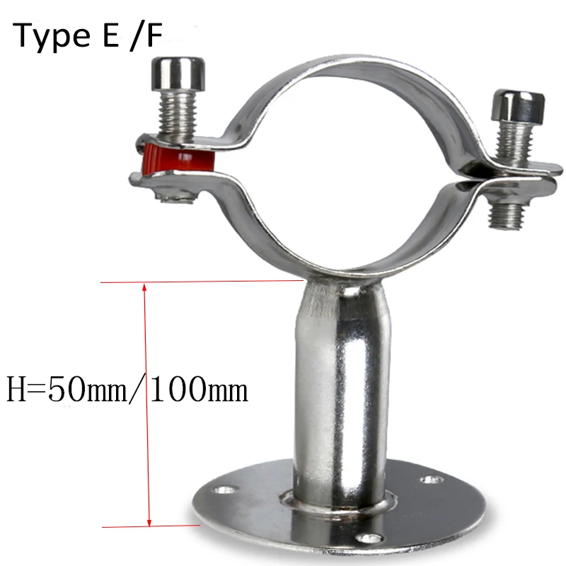 1/" до 4" SS304 Трубная вешалка кронштейн из нержавеющей стали зажим для труб с Опорной пластиной зажим 15-102 мм
