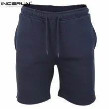 INCERUN высококачественные Брендовые мужские шорты бодибилдинг для фитнеса Дышащие Короткие тренажерные залы-одежда повседневные шорты для бега