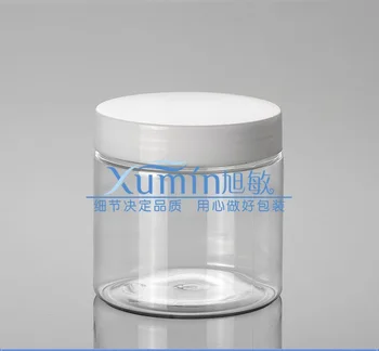 

200ml clear Jar PET Jar with white PP Cap 200g Mask Container Plastic Cream Jar Lotion Bottle Wholesale 50pcs/lot