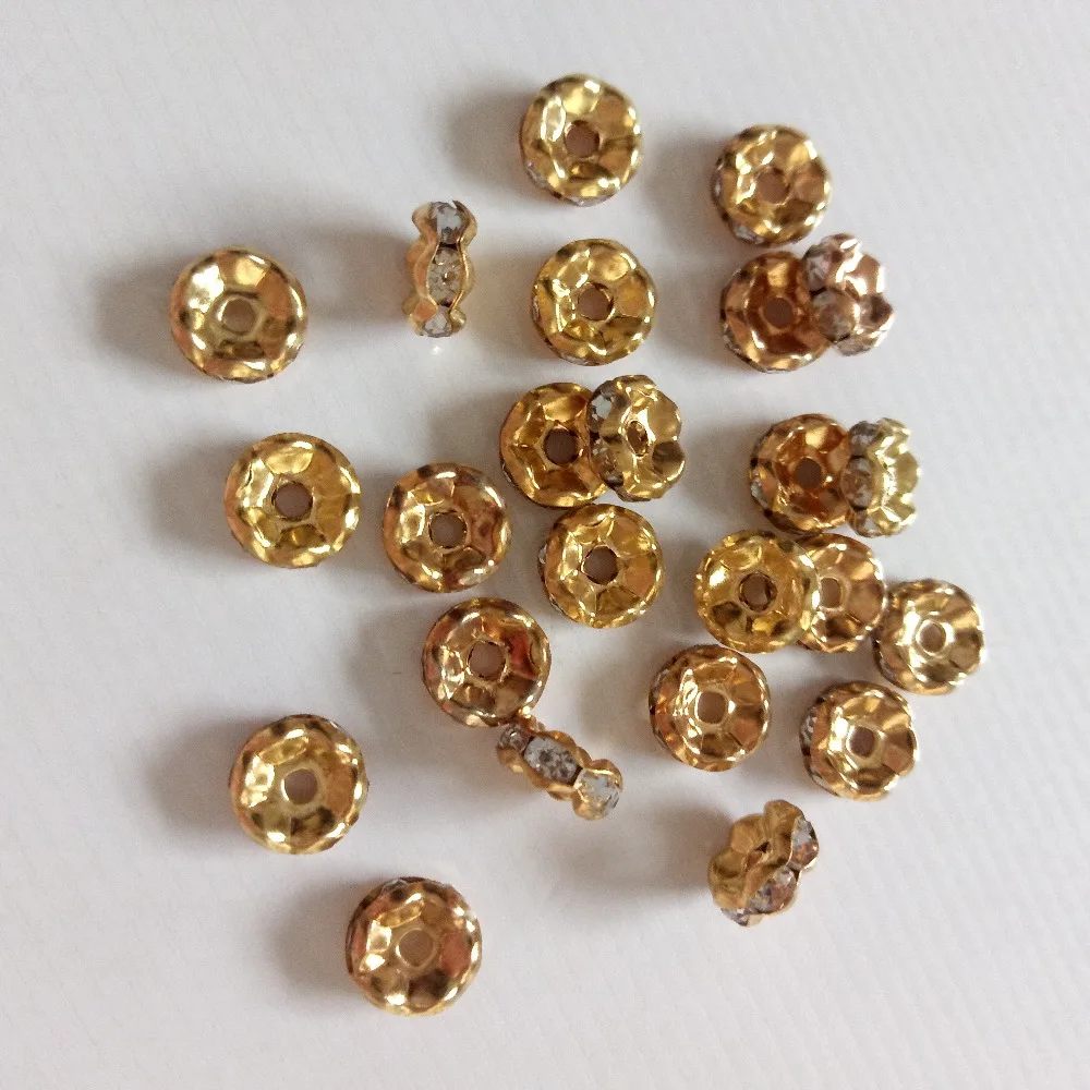 

Hot 50pcs Wave Shape Inlaid Rhinestones Beads 6mm/8mm fit Women DIY Jewelry Making Bracelet Necklace Earrings Beaded Material