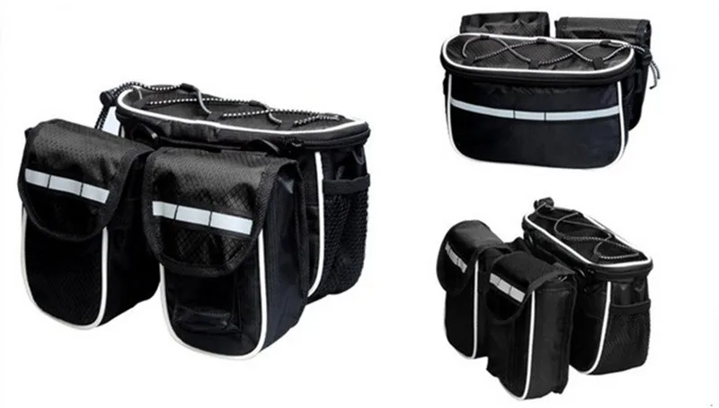 Mountain Bike Bicycle Frame Tube Bag Bicycle Accessories 4 in 1 Cycling Pouch Bags Sport Cycling Panniers Bags Phone Container (2)