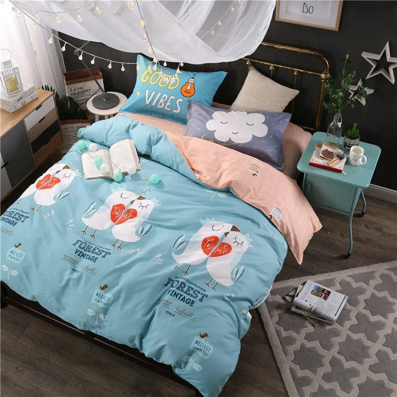 

Cartoon Bedding Set Queen full Twin Size 100% Cotton High quality Duvet Cover Sets bed sheet or flat sheet bedspread 35