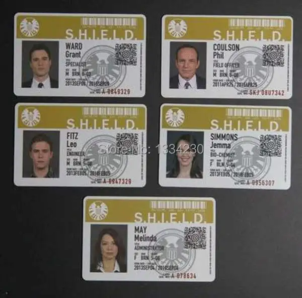 

Agents of S.H.I.E.L.D. Document Role Coulson,Ward,May,Simmons,Fitz ID Card