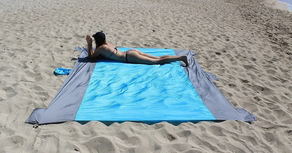 Camping Park Lawn Beach Blanket Extra Large 120X108 Sandproof Beach Mat Travel Hiking Outdoor Lightweight Windproof Waterproof Foldable Sandfree Quick Dry Oversized Picnic Mat for Beach