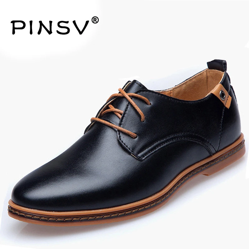 comprar Venda Hot Big Size 48 Homens Sapatos Flats Preto PU Sapatos De Couro Homens Sapatos Oxford Para Homens Zapatos Hombre Chaussure homme