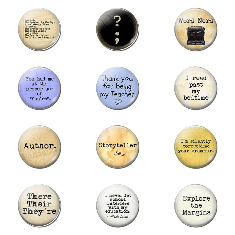

25MM 12pcs Printer and Punctuation for Author Series Letters Fridge Magnet Removable Mini Glass Magnetic Refrigerator Sticker