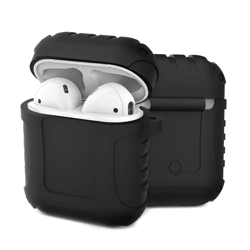 GUUDS для Airpods, чехол, чехол, противоударный, против падения, силиконовый чехол для Apple AirPods - Цвет: Black