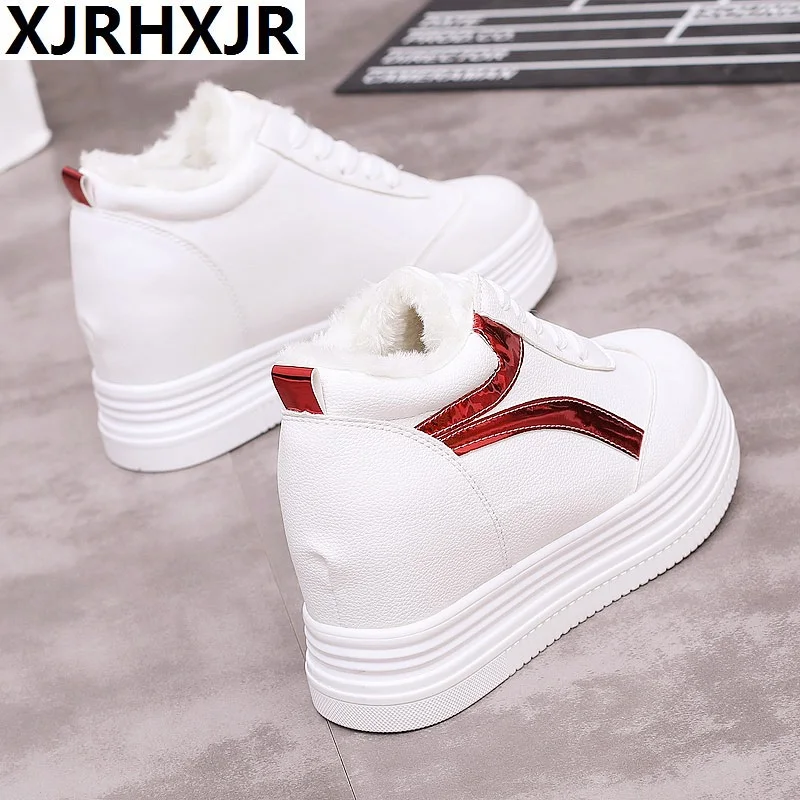 

2019 Fashion Korean Women Shoes Winter Warm Fur Plush Sneakers Women Casual Shoes Platform Wedge Winter Sneakers Pink Woman
