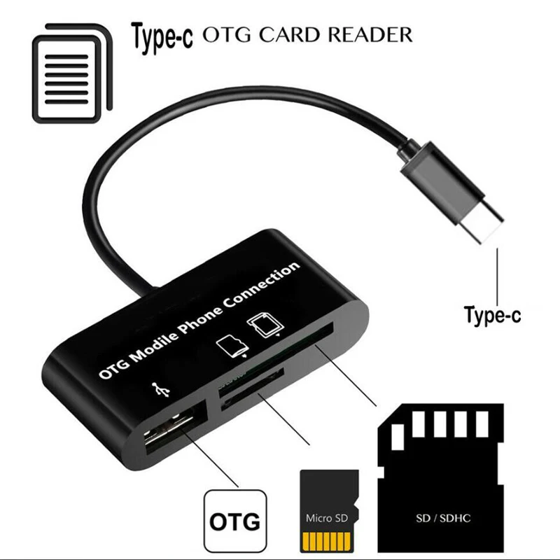 

Type C Hub MicroSD SD MMC TF Card Memory Card Reader Android OTG Adapter For Macbook For Samsung Note8 S8 S9 Huawei P20 Plus PC