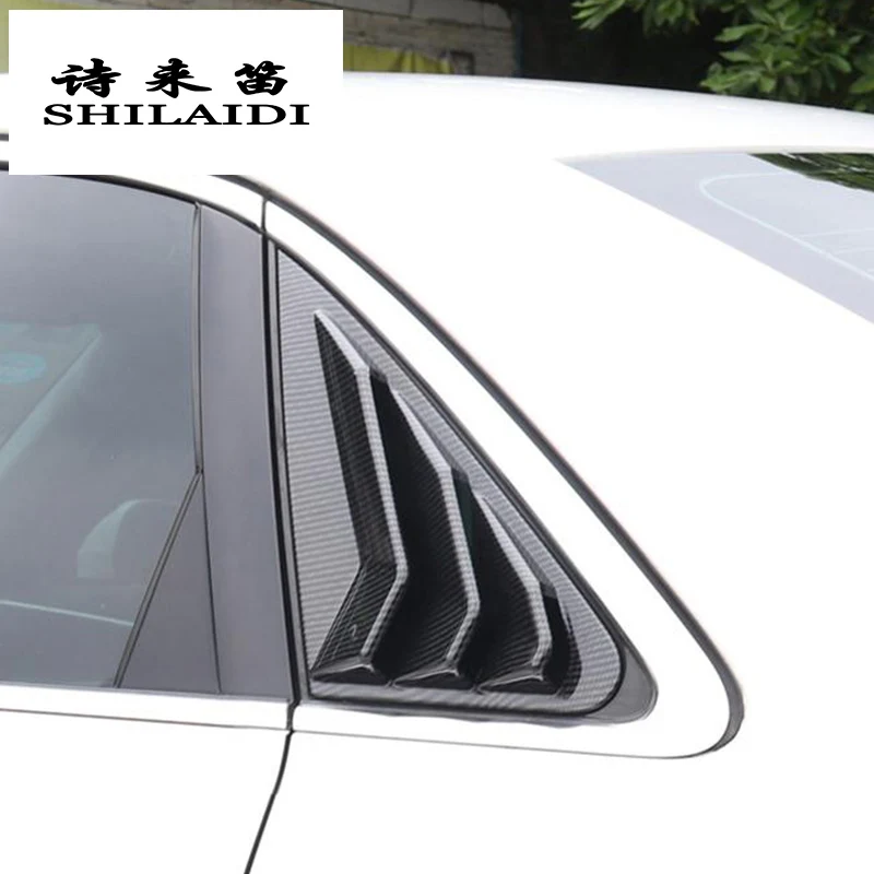 

Car Styling Carbon fiber Rear Window Triangle Shutters decoration panel Cover Stickers For Audi A4 B9 2017-2019 Auto Accessories
