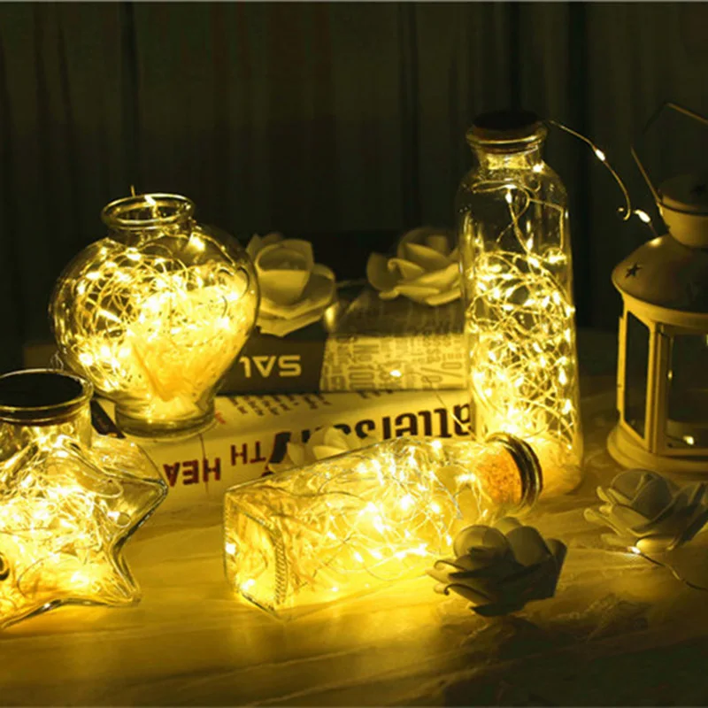 

Outdoor 10 LED Solar Powered Wine Bottle Cork LED Light Copper Garland Festoon Wire String Lights Christmas Holiday Decoration