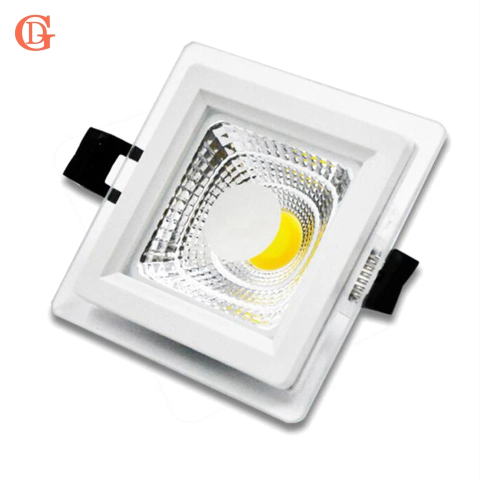 

GD 1pc COB LED Downlight Dimmable 5W 7W 10W 12W 15W COB LED Panel Light AC85-265V Recessed LED Downlights Square With Driver