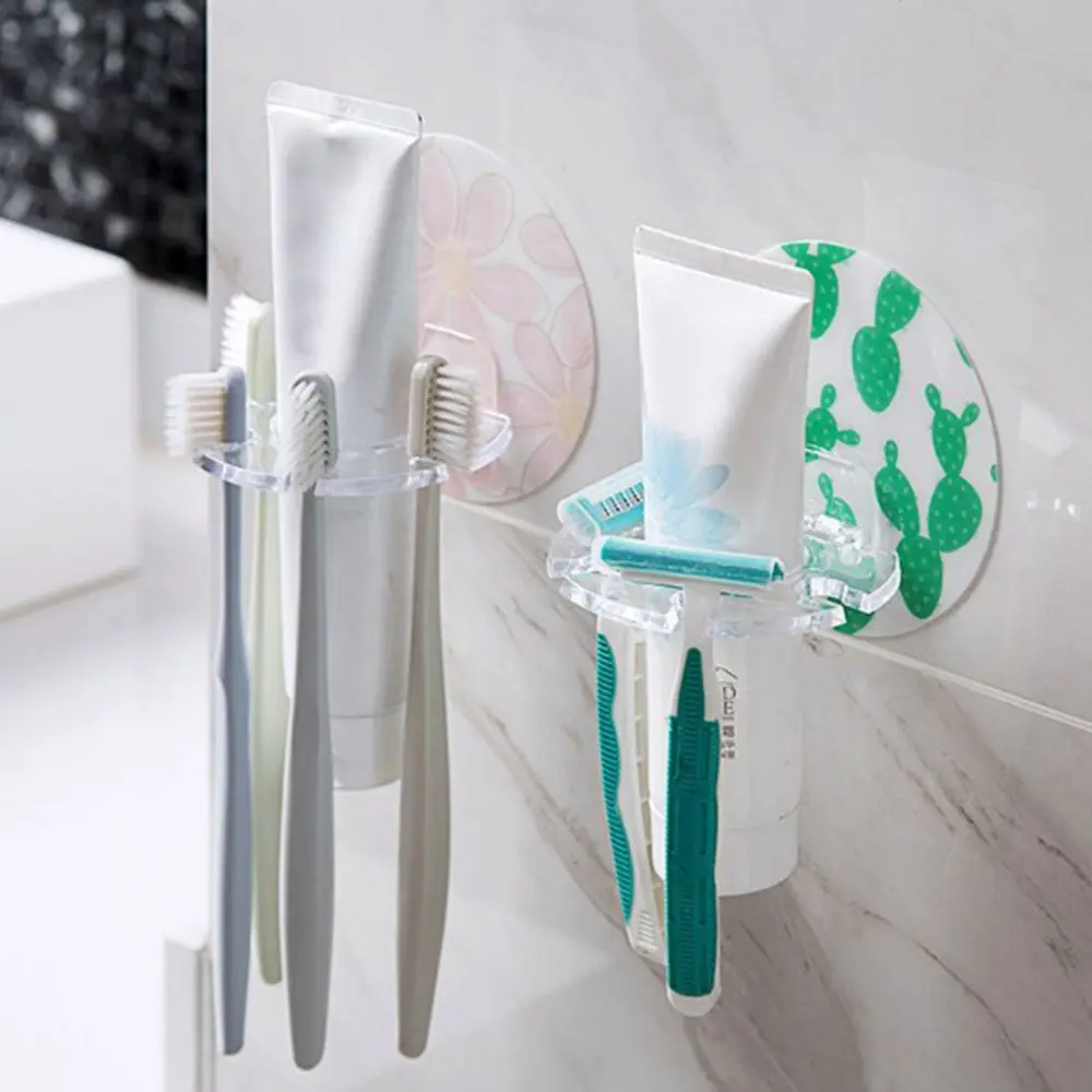 

1 Pc Plastic Absorbed Multipurpose Toothbrush Holder Bathroom Organizer Toothbrush Toothpaste Storage Rack