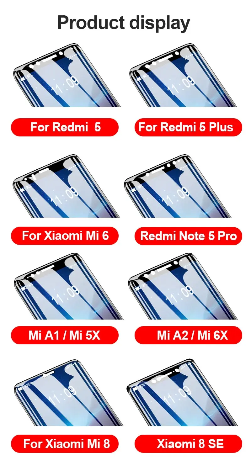 Защитное стекло TOMKAS 5D для Xiao mi Red mi Note 5 4X Red mi 5 Plus 6 Pro, Защитное стекло для Xiaomi mi A1 8 SE 6 A2 6X