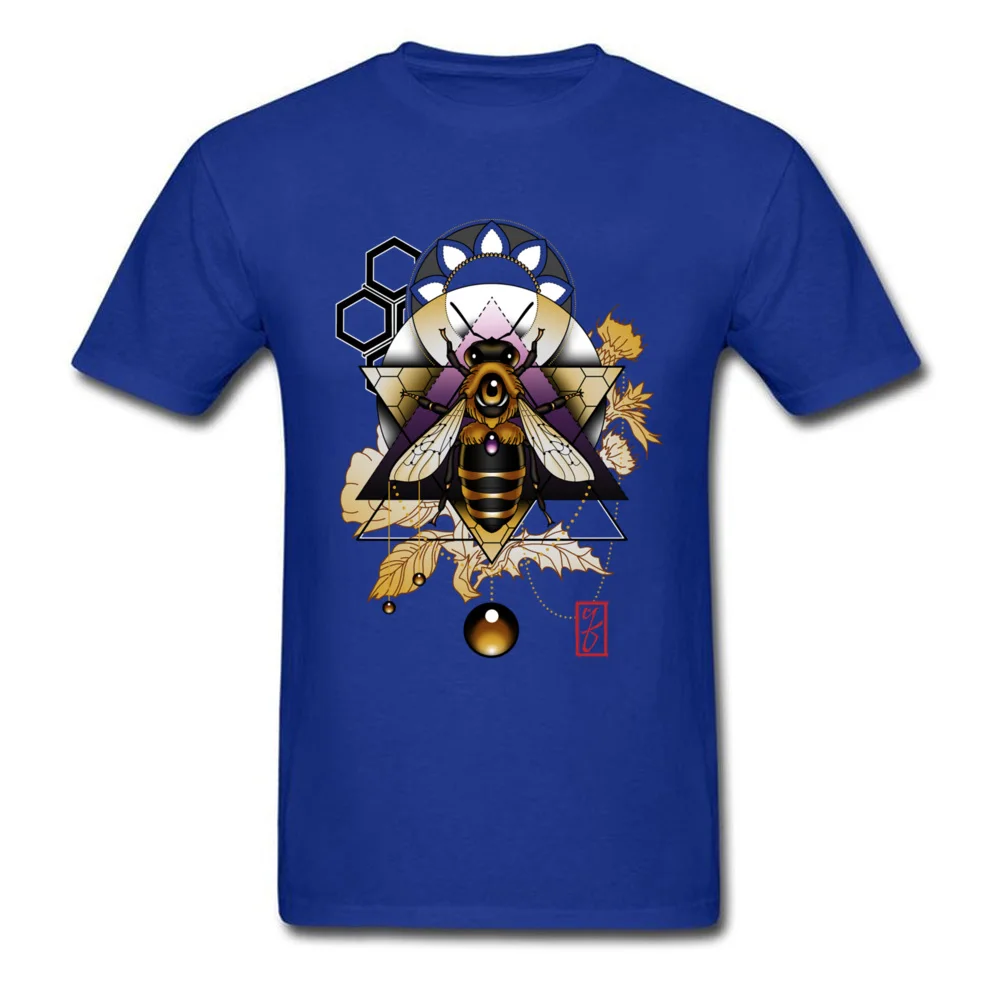 honey bee 8340 Men T Shirt Funny Normal Tops Tees Cotton Crewneck Short Sleeve Funny Tee Shirts Fall Wholesale honey bee 8340 blue