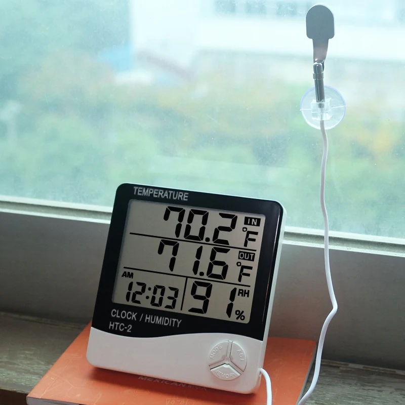New lcd digital temperature humidity meter htc 1 htc 2 indoor outdoor