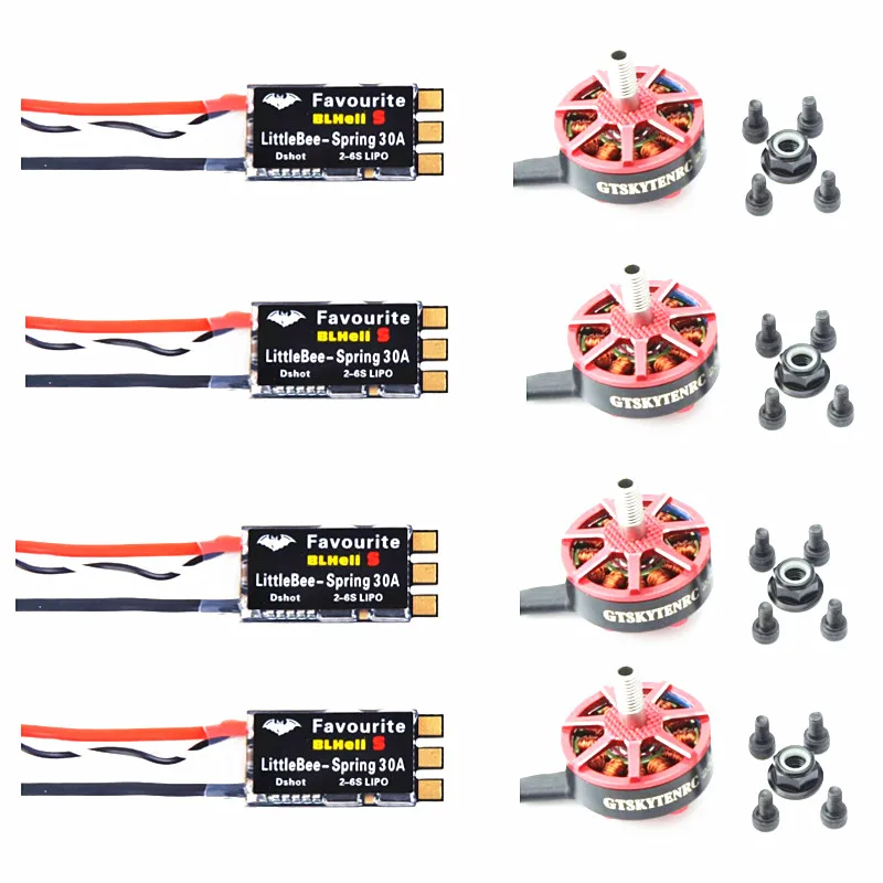

4Pcs FVT LittleBee Little Bee BLHeli_S SPRING 2-6S 30A ESC +GTSKY 2306 2400kv brushless motors for QAV-X Loki FPV Raing