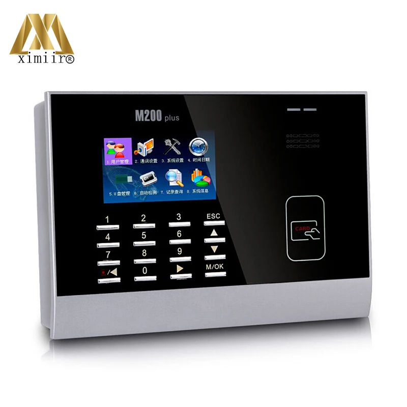 Лидер продаж ЖК дисплей цвет экран M200plus карты посещаемость времени Linux системы 125 кГц RFID офисные время записи