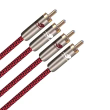 2x RCA to Male Phono Nylon Stereo Audio Cable For Subwoofer DVD Speaker TV AV Y Line  1m 2m 3m 5m 8m