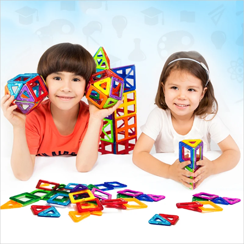 

62PCS Magnetic blocks model build kits toys for children Magnetic Blocks Enlighten Creative Bricks Building Blocks magnet