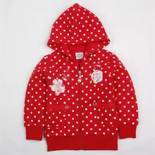 Fille hoodies de mode rouge casual manteau bébé fille vestes marque nova hiver enfants survêtement polka enfants vêtements