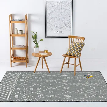 

Fashion leisure northern wind carpet livingroom bedroom grey style rug soft geometry black white sofa kid room floor tapete