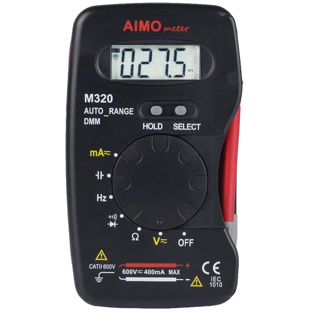 

AIMO M320 4000 Counts Auto Range Small Handheld Digital Multimeter DMM Frequency Capacitance current Resistance diode Measurer