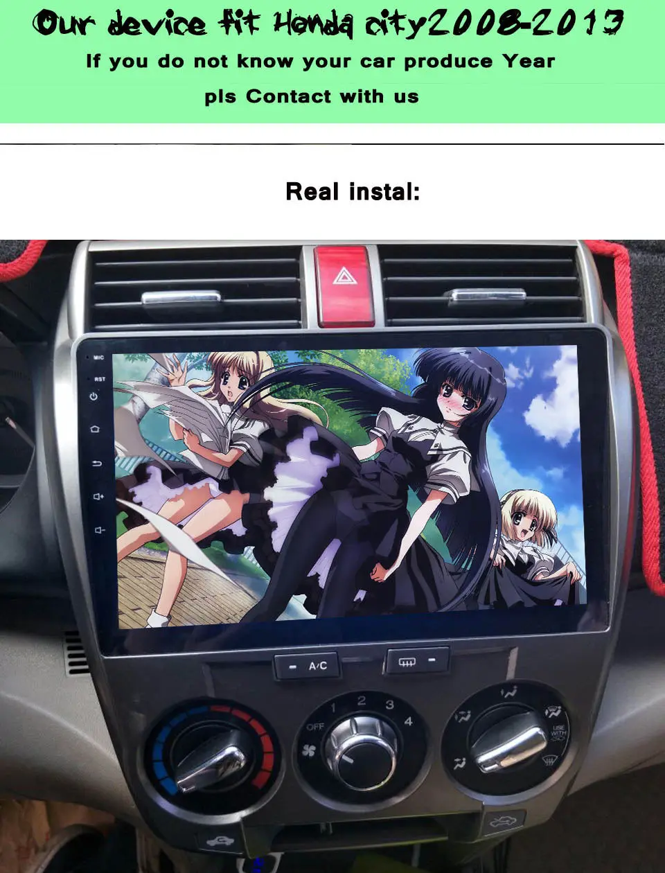 Clearance 2 din Stereo FOR HONDA CITY 2008-13 Android 9.0 Car DVD player Octa Core 4G RAM 1024*600 32GB ROM gps Nav multimedia head unit 1