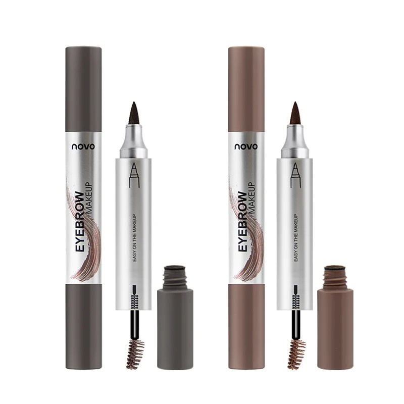 Novo Eyebrow Pencil Eyebrow Gel Double End Eyebrow Enhancer Gray and Brown Makeup Long lasting Waterproof Cosmetics Natural Novo Eyebrow Pencil Eyebrow Gel Double End Eyebrow Enhancer Gray and Brown Makeup Long lasting Waterproof Cosmetics Natural