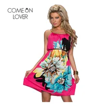 RI7971 Comeonlover Cheap Clothes Ladies Dress With Belt Elegant Women Dress Summer Fashion Super Deal Flower Print Beach Dress