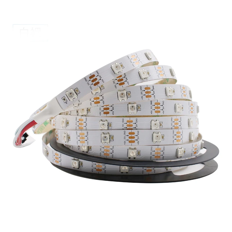Светодиодная лента ws2812 ws2812b светильник 60 пикс./м 144 RGB WS2812 IC 5050 5 м|Светодиодные