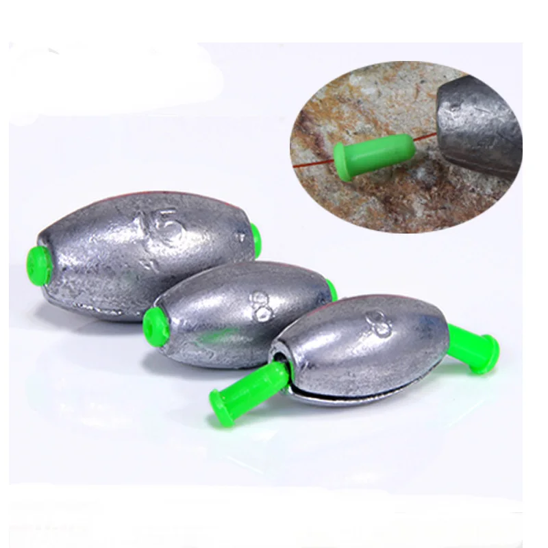 

Quick Lead Sinker Fishing Lure Accessories Olive Shaped Middle Pass leads Sea Boat Rafting Rod Parts 3-15g