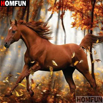 

HOMFUN Full Square/Round Drill 5D DIY Diamond Painting "Horse scenery" 3D Embroidery Cross Stitch 5D Home Decor A17463