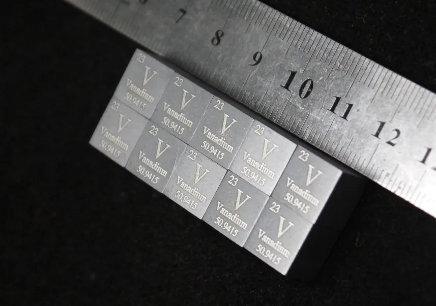 

The metal vanadium cycle phenotype side length of the cube weighs about 6.05g 10mm V = 99.9%