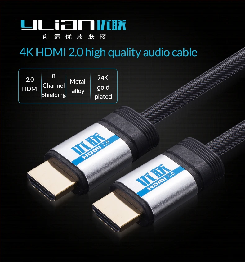 Unnlink Кабель HDMI 2.0 3D 2160 P 1 м 2 5 3 10 15 с Ethernet адаптер для HDTV ЖК дисплей проектор 4 К