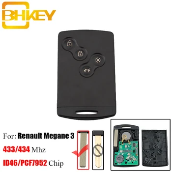 

BHKEY 4Buttons Smart Remote Key Keyless Fob 433Mhz PCF7952 Chip For Renault Laguna III Megane III Fluence Scenic Remote keys