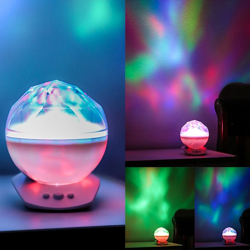 

LED Night Light Aurora Sky Cosmos Ocean Wave decor Projector lamp Music Color Starry Master USB Diamond cosmos Nurs bedside kids