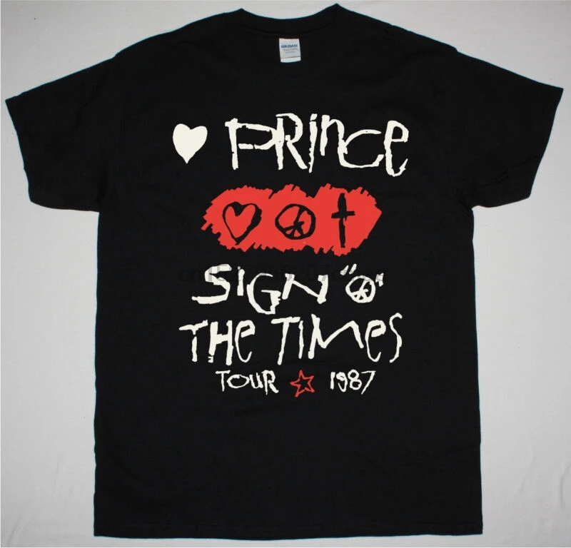 

PRINCE SIGN O THE TIMES TOUR BLACK T SHIRT FUNK SOUL THE ARTIST LOVE SYMBOL