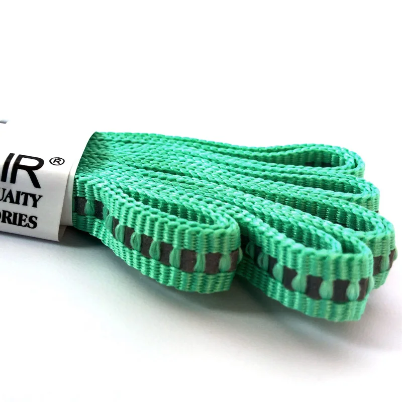 JUP1-12Pair Apple green Reflective Flat Shoelaces Luminous Safety Shoelaces Not Visible Cords Fashion Sneakers Basketballs Laces