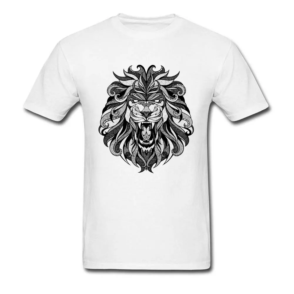 Angry Lion Drawing Unique Summer Fall 100% Cotton O Neck Youth Tops & Tees Tee Shirts 2018 Hot Sale Short Sleeve T-shirts Angry Lion  Drawing white