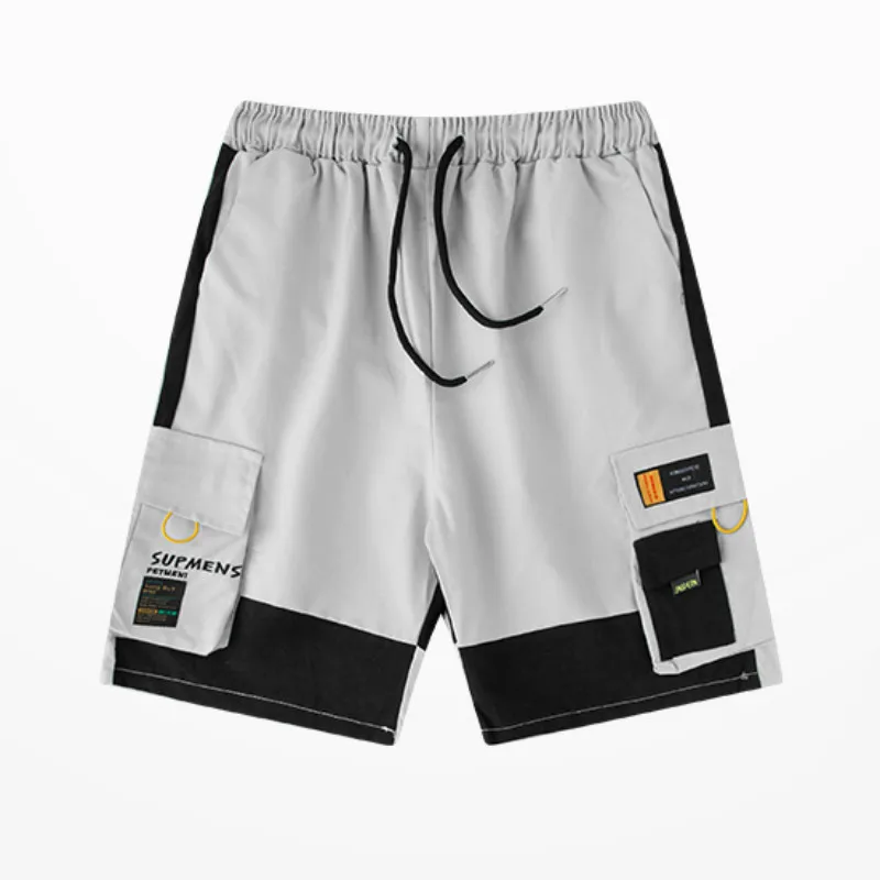 Новинка, Модные свободные мужские шорты в стиле хип-хоп, с карманами, для скейтборда, Ретро стиль, панк, мужские шорты, уличная одежда, рок-танец, мужские шорты Карго