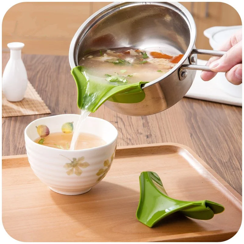 

Silicone Funnel Cooking Tools Creative Kitchen Accessories Gadgets Pot Pan Kitchen Utensils To Spills Deflector