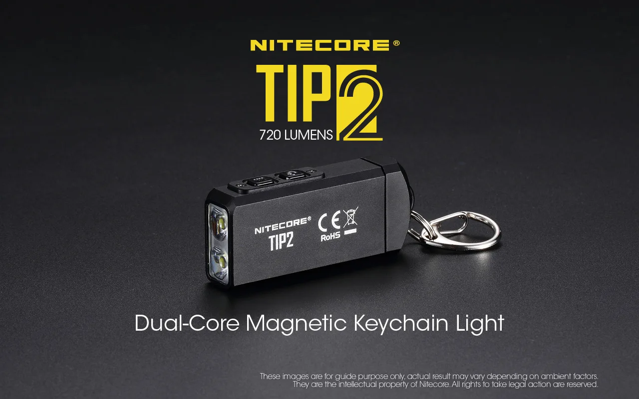 NITECORE TIP2 Мини светодиодный фонарик CREE XP-G3 S3 720 люмен брелок фонарик с батареей+ USB Перезаряжаемый