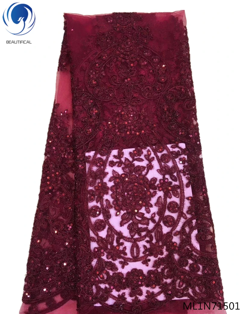 

BEAUTIFICAL french lace fabric african lace fabric 2019 high quality lace sequin lace fabric latest design ML1N715
