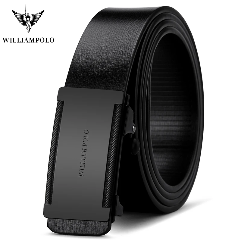 

WILLIAMPOLO Cowhide Belt Man new Fashion Leather men Designer Luxury Brand High quality Automatic buckle men Belts for men