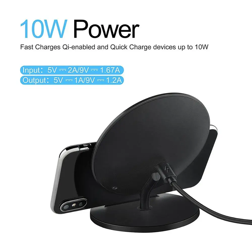 

mobile phone Qi wireless charger 10W for Samsung Note 8/S8/S8 plus/S7/S7 edge/S6 edge plus/Note 5 for iPhone X/8P/8 fast charge