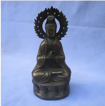 

Collectible Chinese Decorated Old Copper Carved Guanyin Sculpture /Antique Metal Guanyin statue