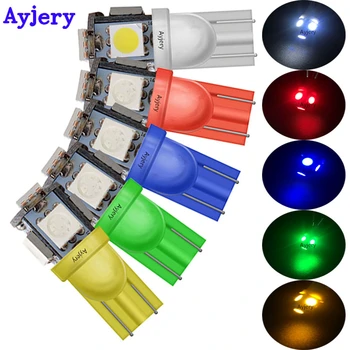 

AYJERY 500pcs DC 12V T10 Led 194 168 W5W 5050 5 SMD colored interior car light Door Clearance LED Lights Mixed Color Car Styling