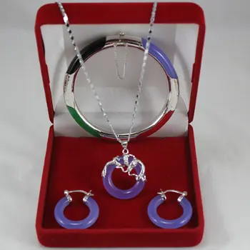 

fast shipping SET0004 Jade bracelet, earing, and pendant AA1013