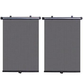 

New 2 Pcs Auto Accessories Retractable Side Window Car Sun Shade Curtain Automatic Sunscreen Roller Blinds Window Film